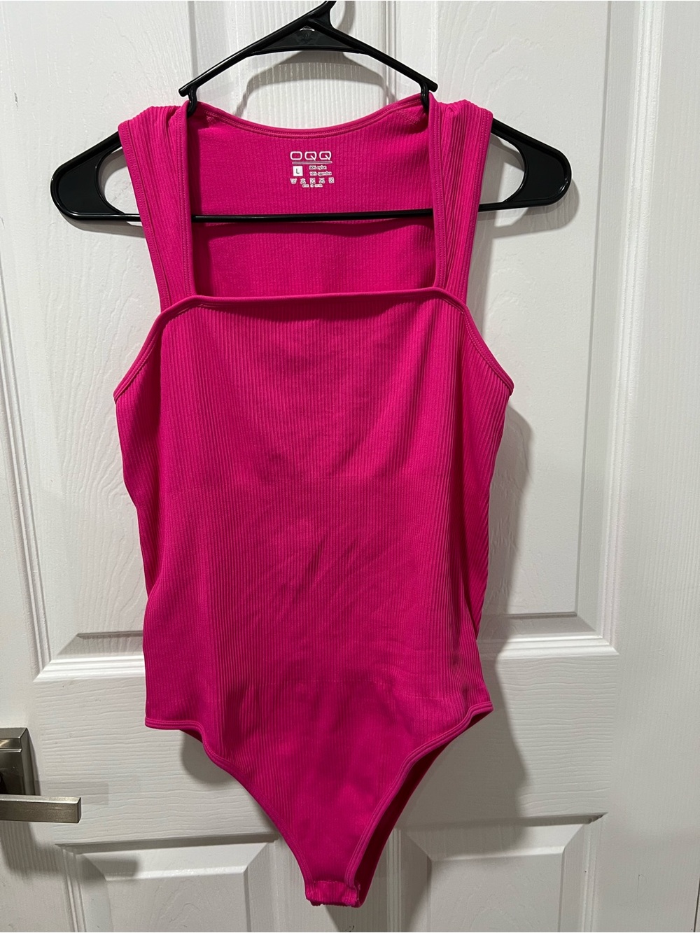 Girls' Hot Pink Ribbed One-Piece Bodysuit